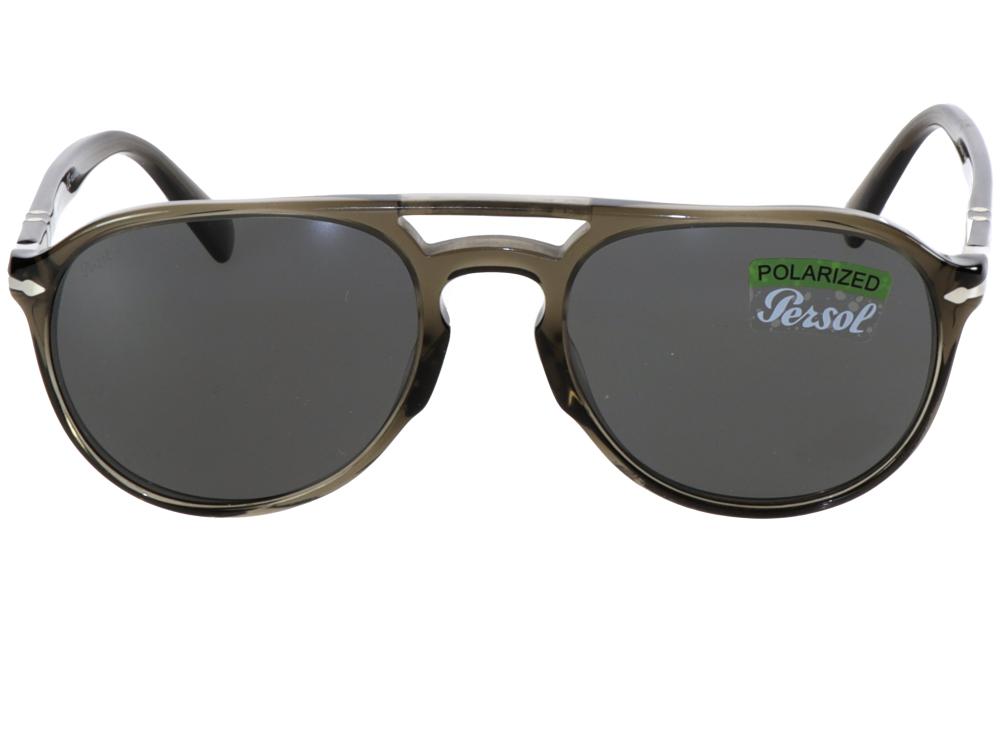 Lunettes De Soleil Persol PO3235S 95/31 - Italie, Verres Verts Cristal UV400, Monture Noire Acétate
