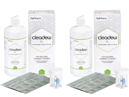 Cleadew SL LOT 2X400ml + 2X40 cps pour Lentilles Scérales
