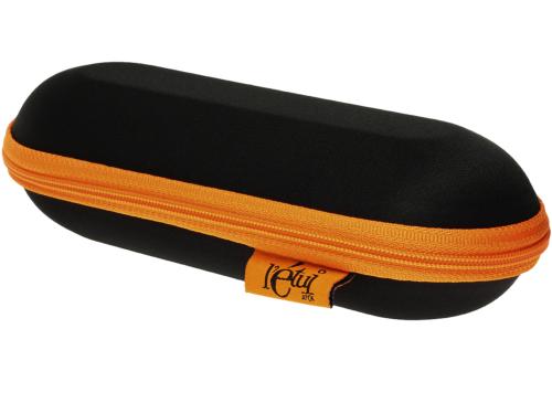 # ETUI LUNETTE ZIPPE Noir et Orange